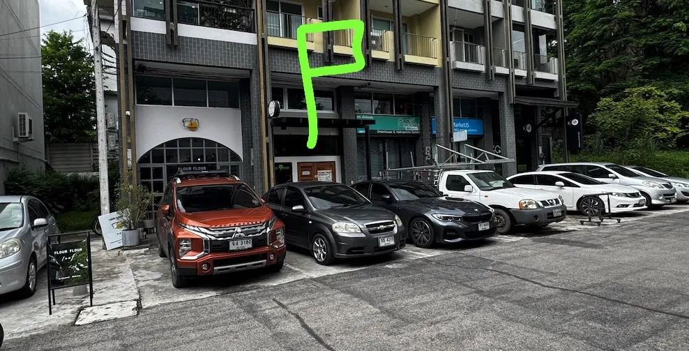 Find the row of shops